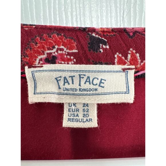 Fat Face FatFace Red Joyce Floral Maxi Dress long sleeved V neck size 20 - Picture 15 of 16
